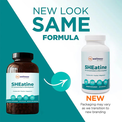 Reignite Wellness SHEatine by JJ Virgin | Creatine HCl, Taurine & Magnesium Glycinate | 180 Capsules