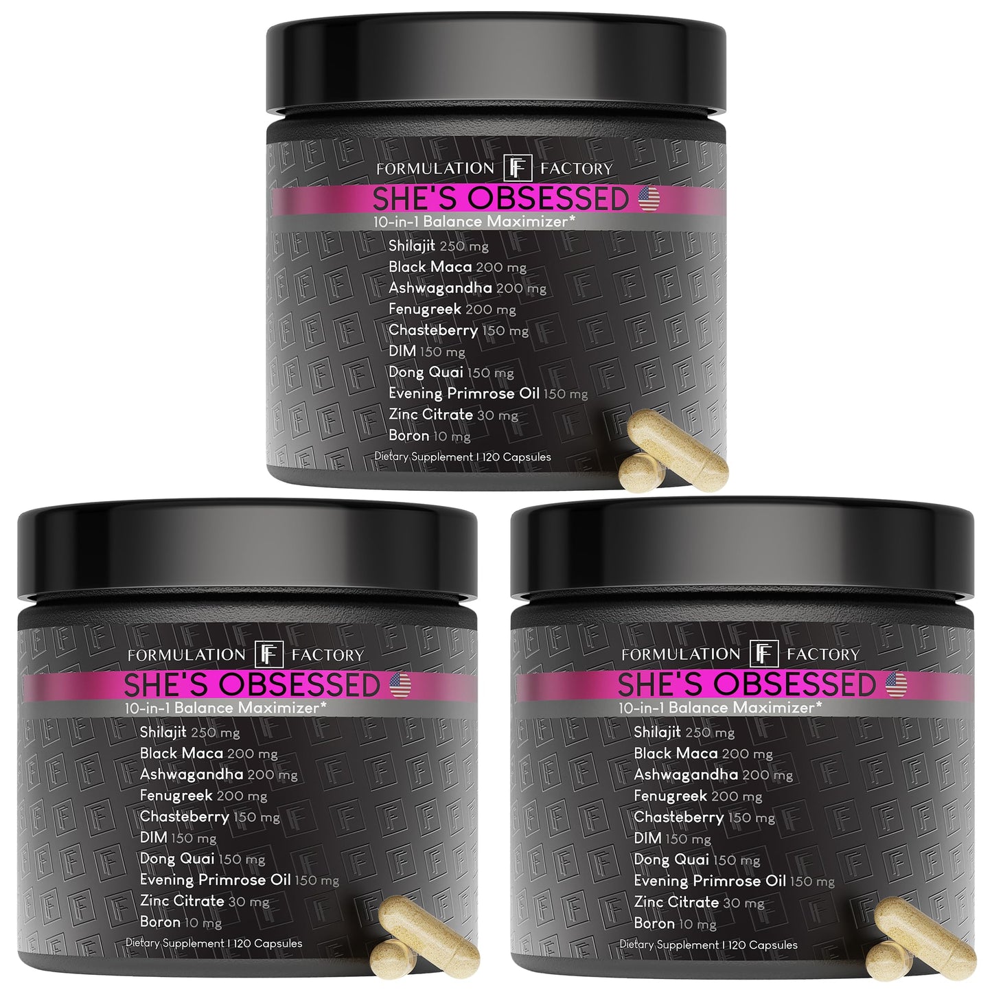 Formulation Factory She's Obsessed: 10-in-1 Hormone Balance Maximizer (360 Count, Pack of 3)