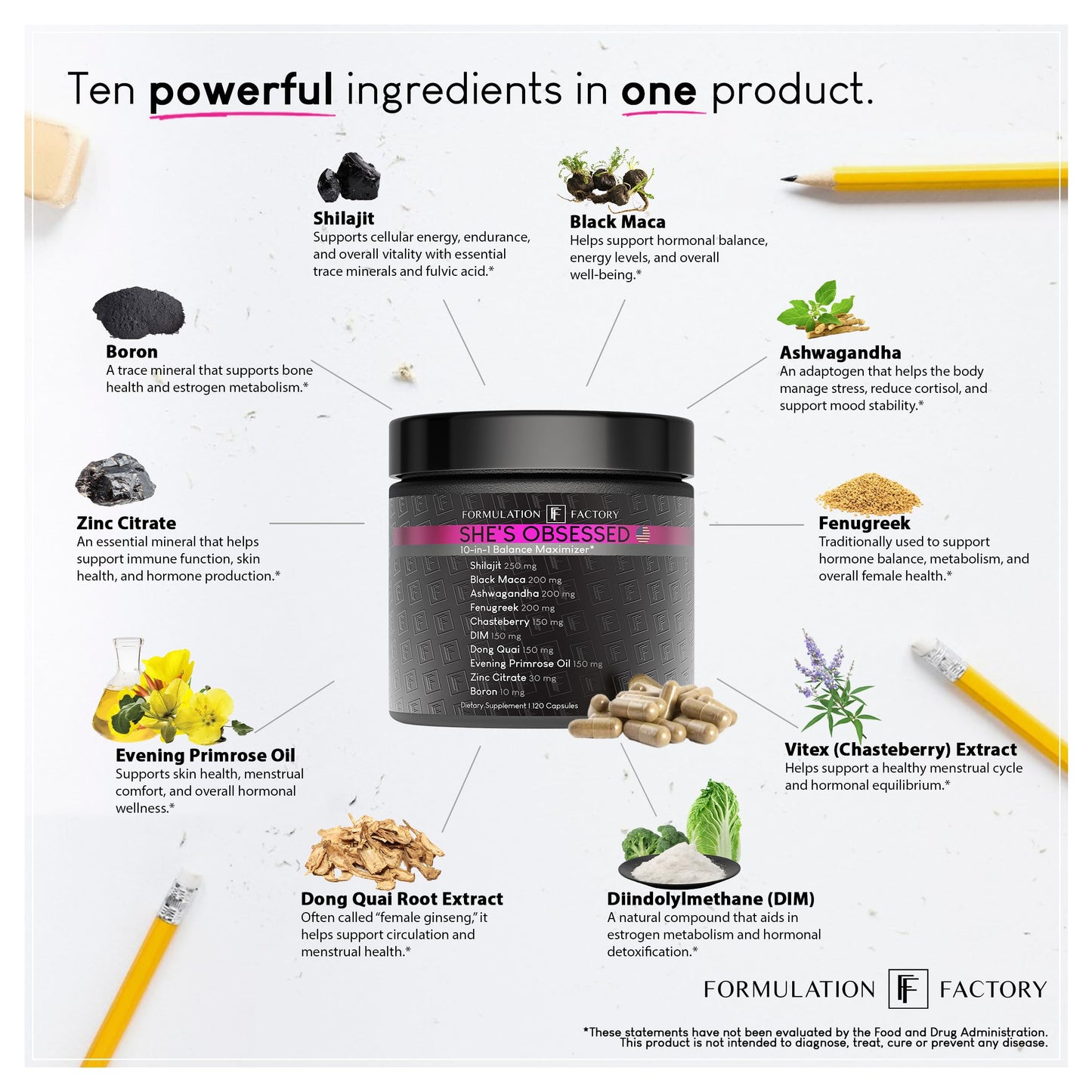 Formulation Factory She's Obsessed: 10-in-1 Hormone Balance Maximizer (360 Count, Pack of 3)