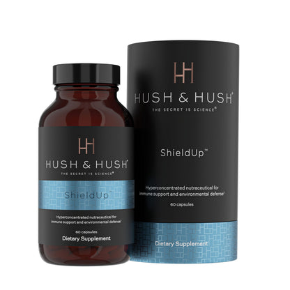 Hush & Hush ShieldUp – Immune Booster Energy Supplement | Vitamin C, Matcha, Maca & Turmeric | 60 Capsules | Vegan & Gluten Free