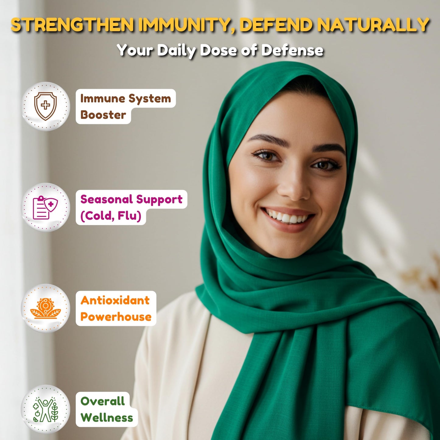 SHIFAA NUTRITION Vitamin C-500 Tablets – Halal, Vegetarian, Non-GMO, Sugar Free | 60 Servings