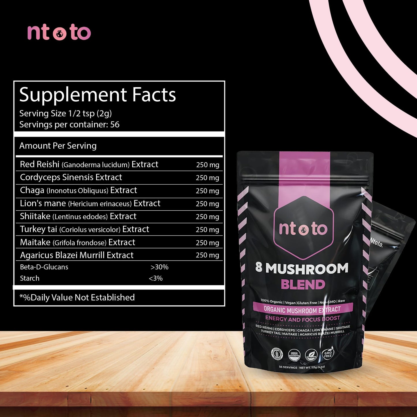 8 Mushroom Blend Organic Extract – 8 oz | 8-in-1 Immunity, Focus & Energy (113 Servings)
