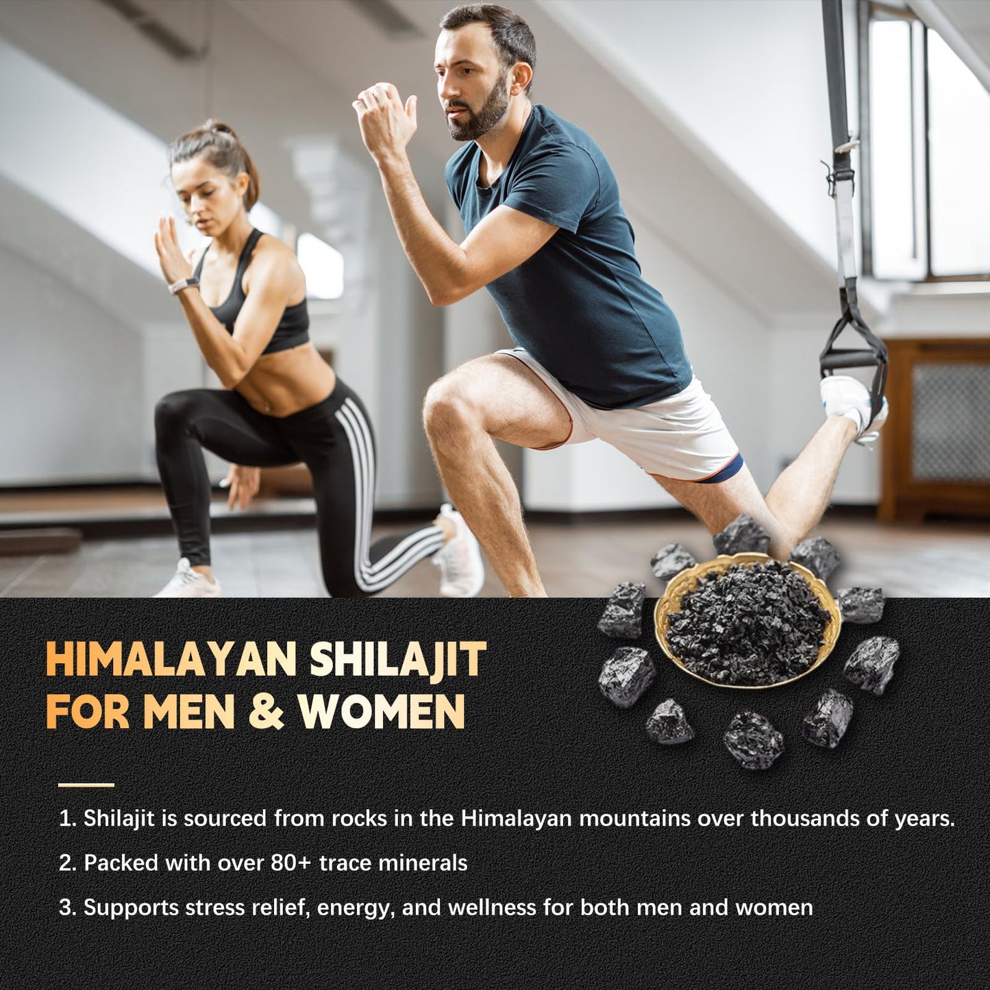 Shilajit Capsules 18000mg (60) 10-in-1 with Ashwagandha & More