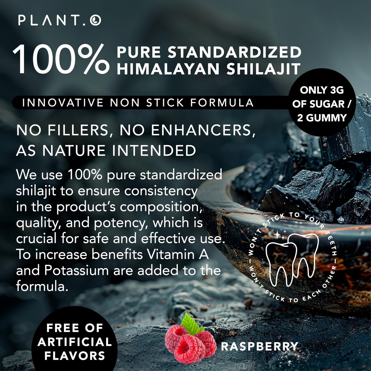 Shilajit Gummies 5000mg – Raspberry Flavor | 60 Count | 85+ Minerals & Fulvic Acid