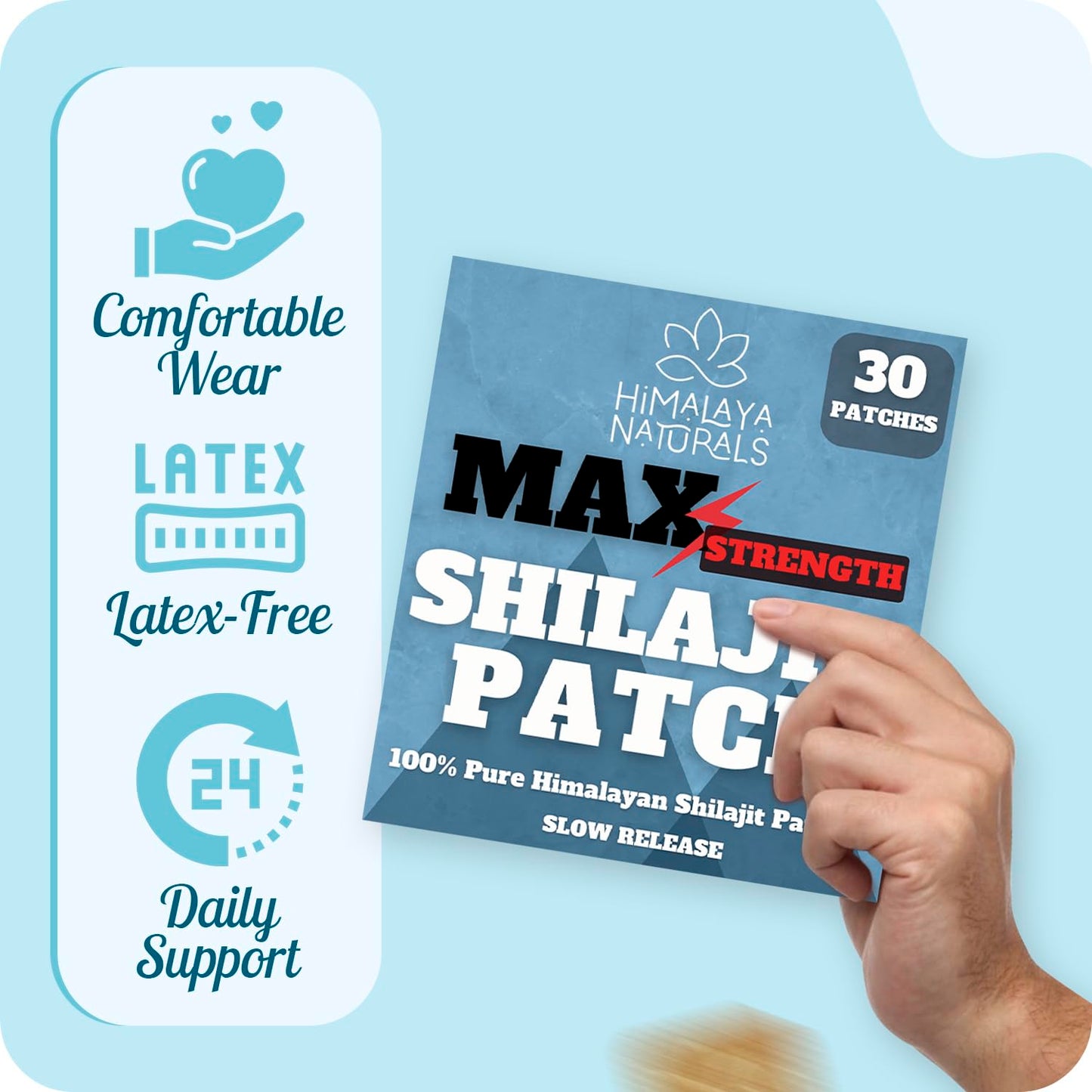 Shilajit Patches - Pure Organic Shilajit for Wellness (30-Day Supply)