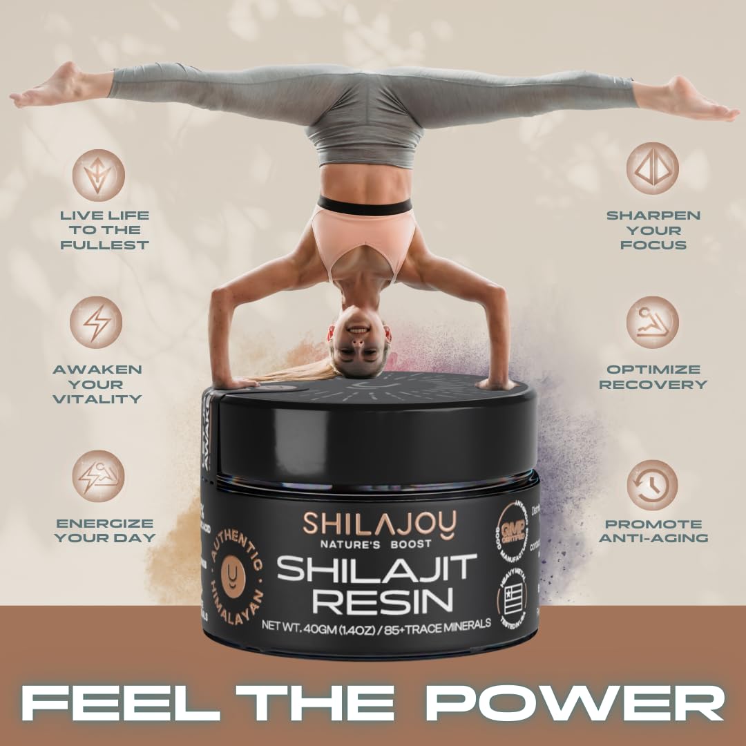 SHILAJOY Shilajit Resin – Pure Himalayan Shilajit, 75%+ Fulvic Acid, 85+ Minerals, Lab Tested, Energy & Immune Support (80g)
