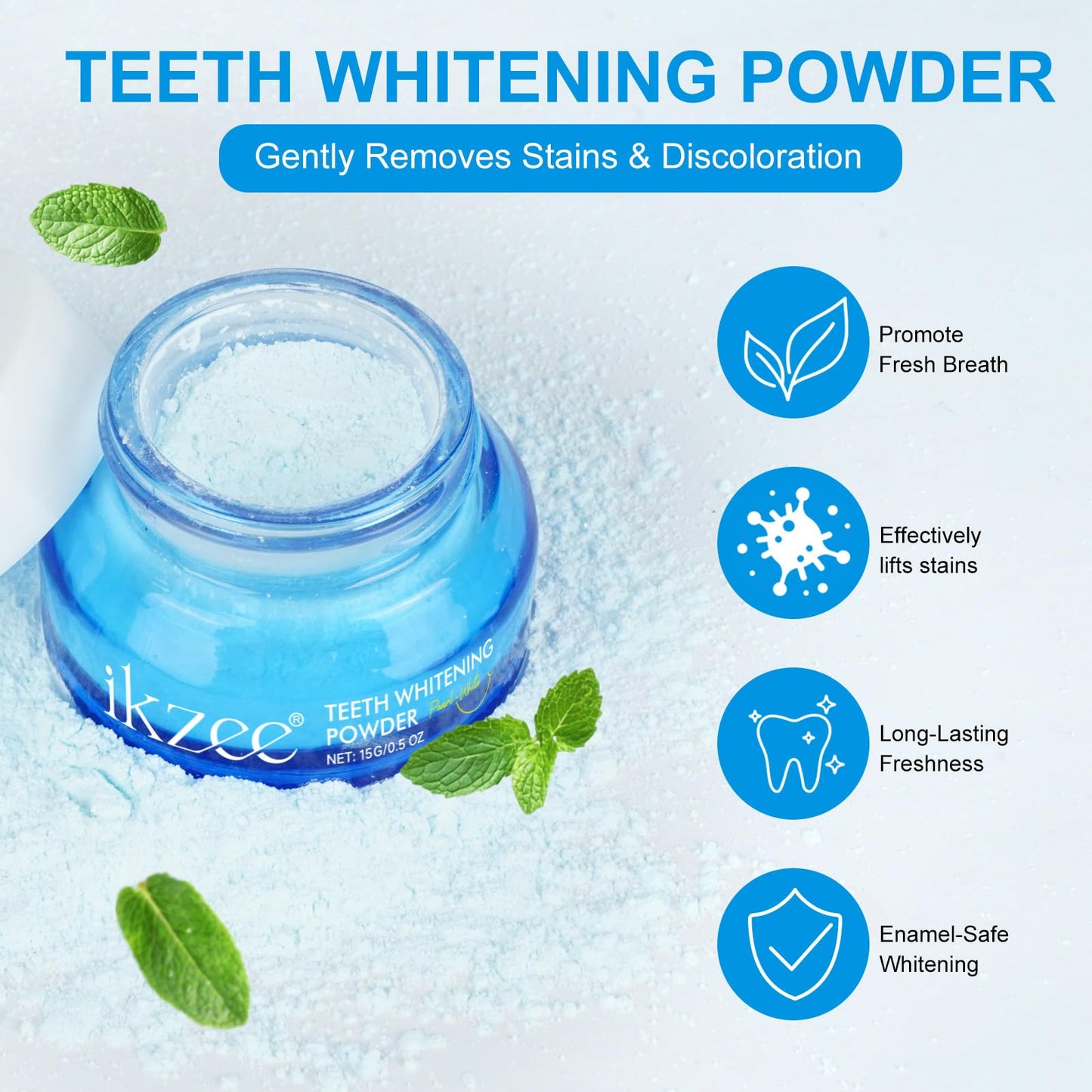 Shimmer Deluxe Teeth Whitening Powder – Enamel-Safe, Peroxide-Free (15g)