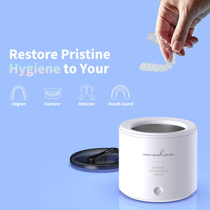 Shinchie Ultrasonic Retainer Cleaner – Auto-Adjust 39-48kHz for Aligners & Dentures