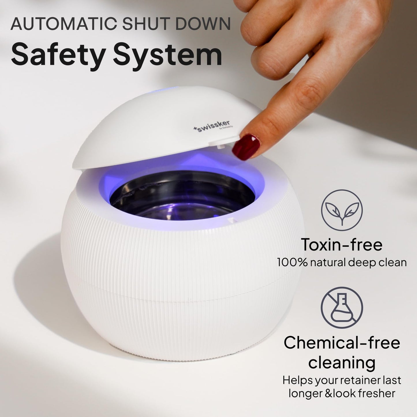 Swissklip ShinePod Ultrasonic Cleaning Pod | Retainer, Aligner & Mouth Guard Cleaner