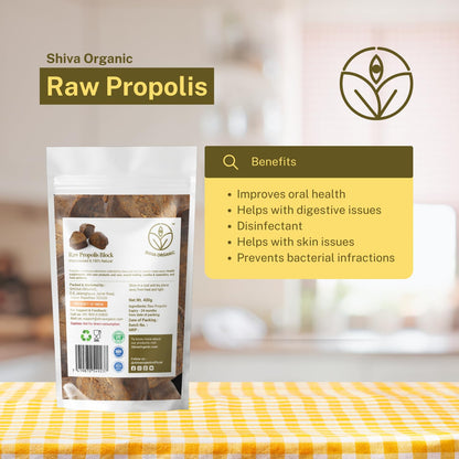 Shiva Organic Raw Propolis Block, Raw & Unprocessed Propolis Block (1000, Grams)