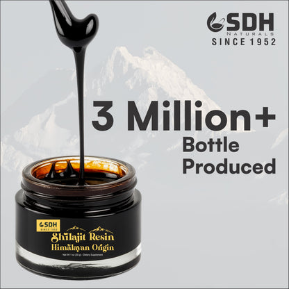 SHREE DHANWANTRI HERBALS Himalayan Shilajit Resin – 30g (2-Month) for Energy & Focus