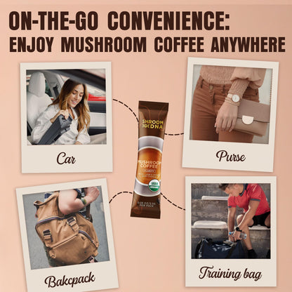 ShroomDNA Mushroom Coffee Blend with Chaga & Lion's Mane | Organic Vegan | Gluten Free | 20 Count
