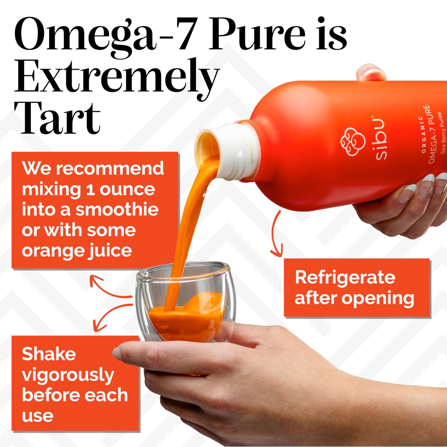 sibu Omega-7 Pure Sea Buckthorn Juice — 32 oz USDA Organic, 721 mg Omega-7 per oz