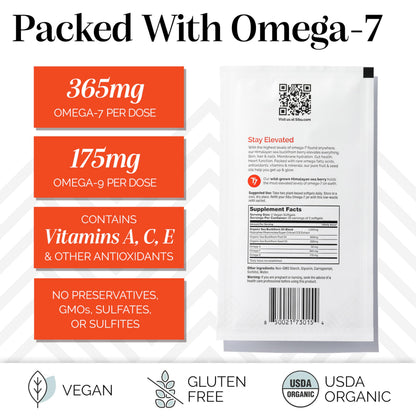 Sibu Sea Buckthorn Omega-7 Softgels – 60-Day Refill Sachet for Healthy Skin, Hair & Nails