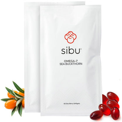 Sibu Sea Buckthorn Omega-7 Softgels – 60-Day Refill Sachet for Healthy Skin, Hair & Nails