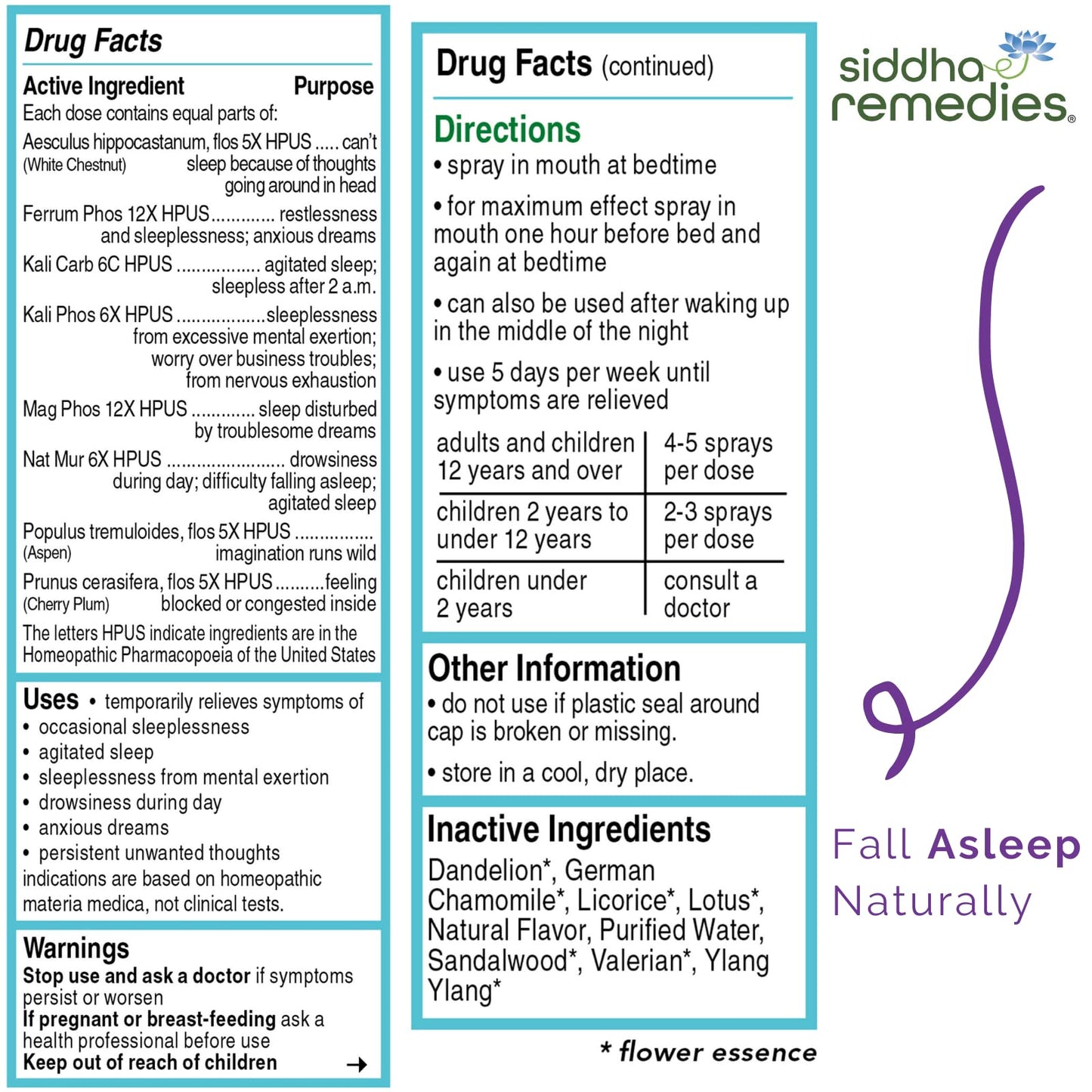 Siddha Sleep Aid Spray – Natural Sleep for Adults & Kids | Homeopathic Remedy