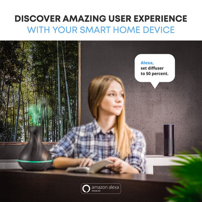 Sierra Modern Home Smart WiFi Diffuser 400ml - Alexa & Google Home - Dark Brown