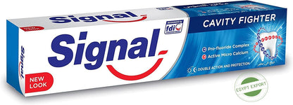Signal Anti Caries Toothpaste – Cavity Fighter with Pro Fluoride & Active Micro Calcium (2 Box Pack, 4.23 oz / 120 ml each)