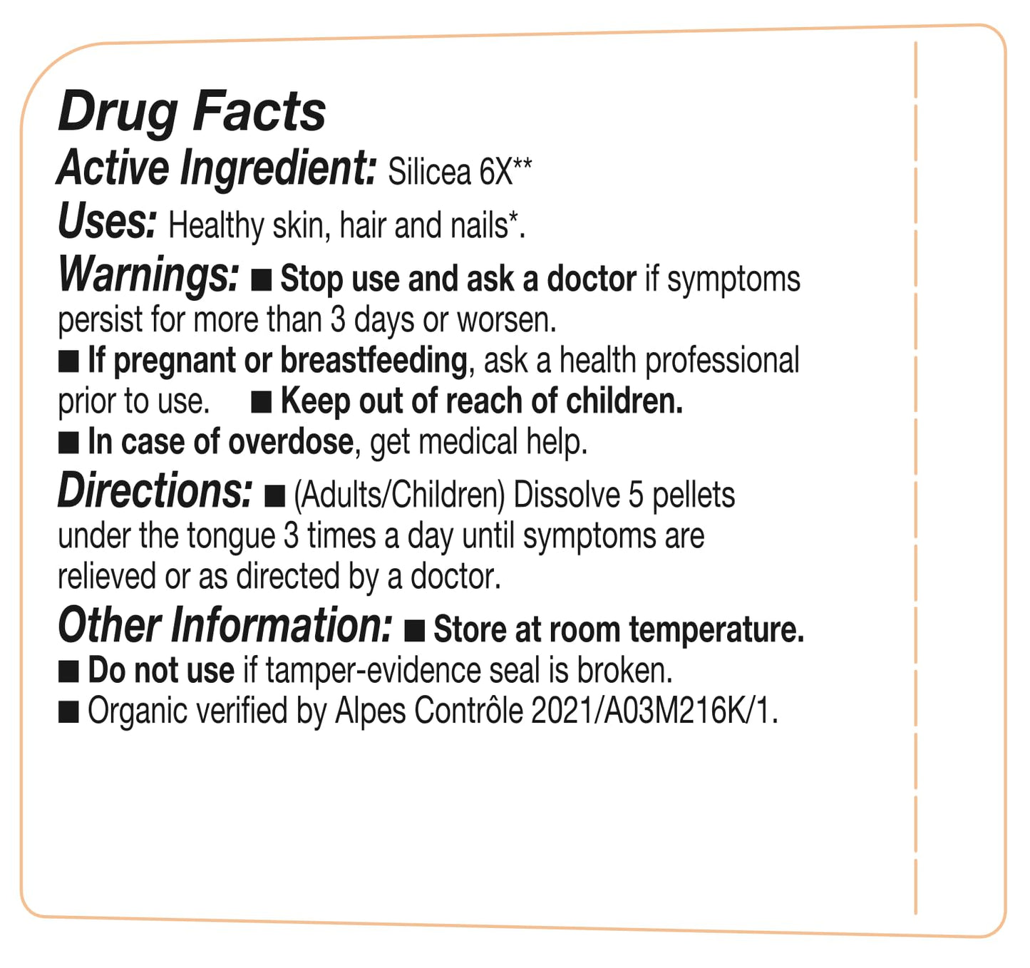 Silicea- OLLOIS - Organic & Vegan, Kosher Certified, Cell Salt #12 (Approx. 80 pellets)