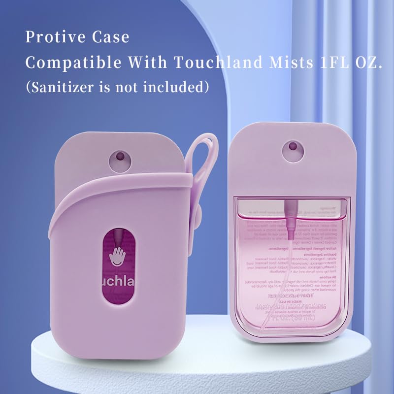 Silicone Case with Keychain for Touchland Power Mist & Glow Mist 1 oz - Green
