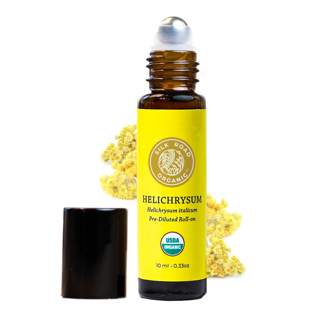 Silk Road Helichrysum Italicum Essential Oil Roll-On – USDA Organic, 10 ml