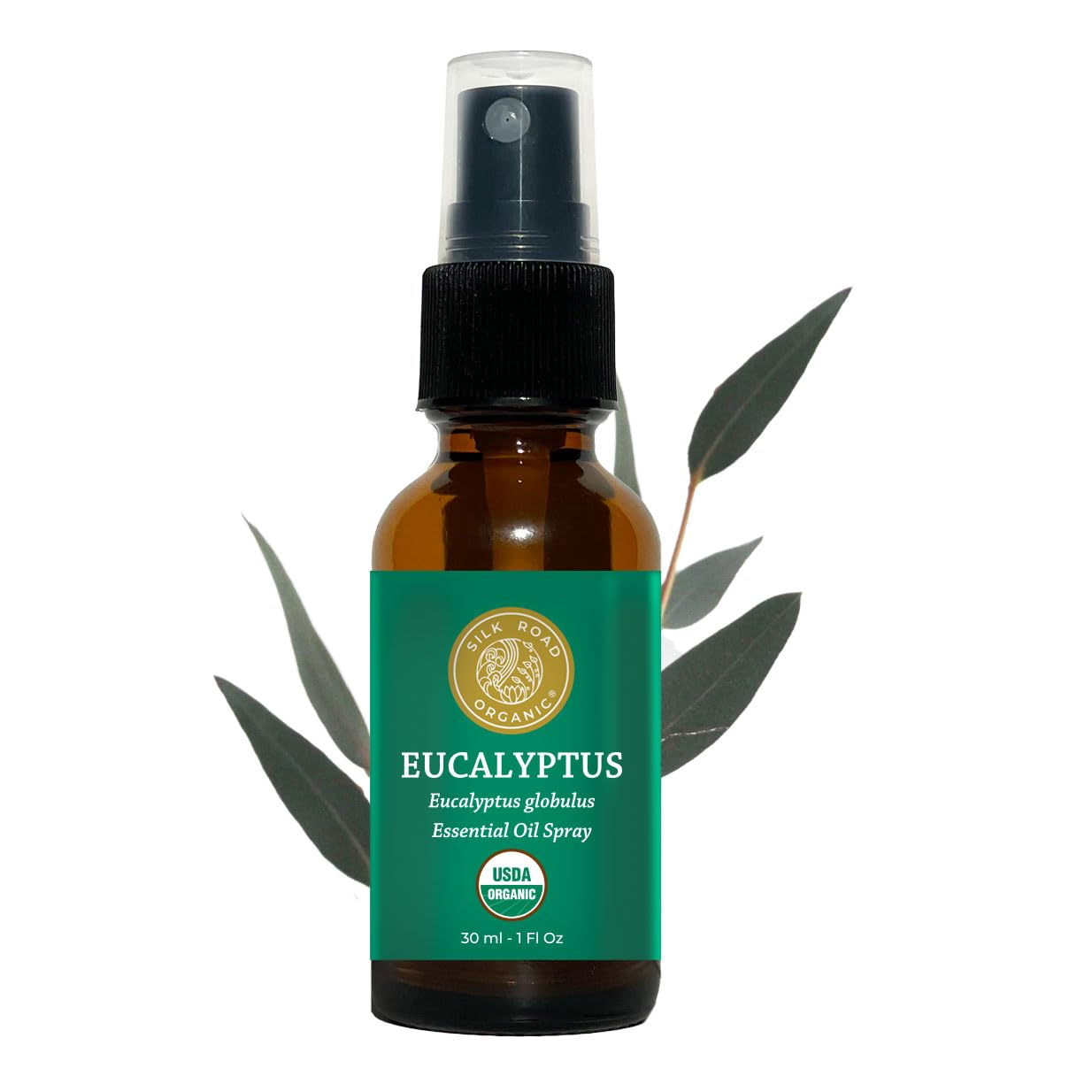 Silk Road Organic Eucalyptus Essential Oil Spray - 100% Pure USDA Certified Organic (1 oz)