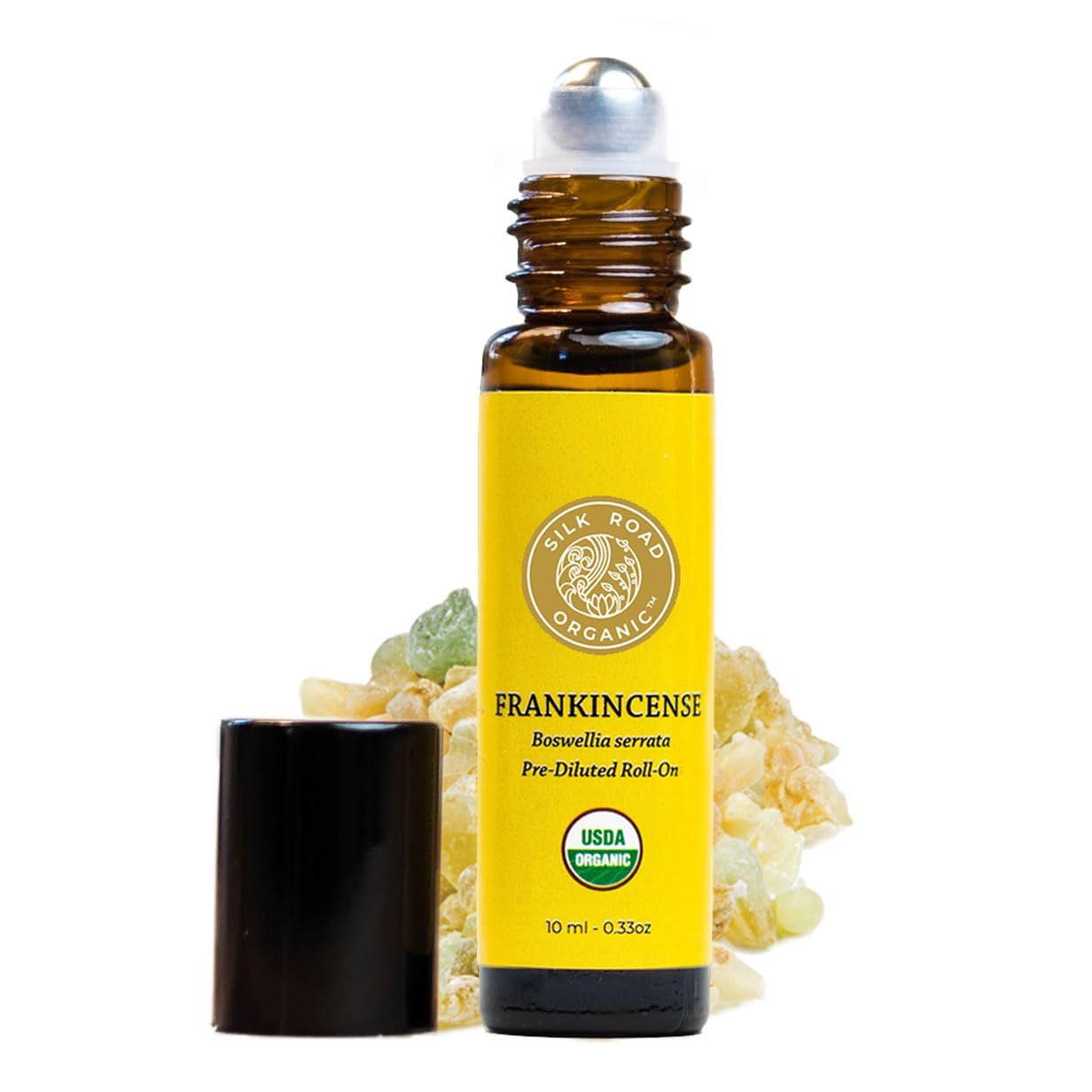 Silk Road Organic Frankincense Serrata Essential Oil Roll-On – USDA Certified, 10 ml