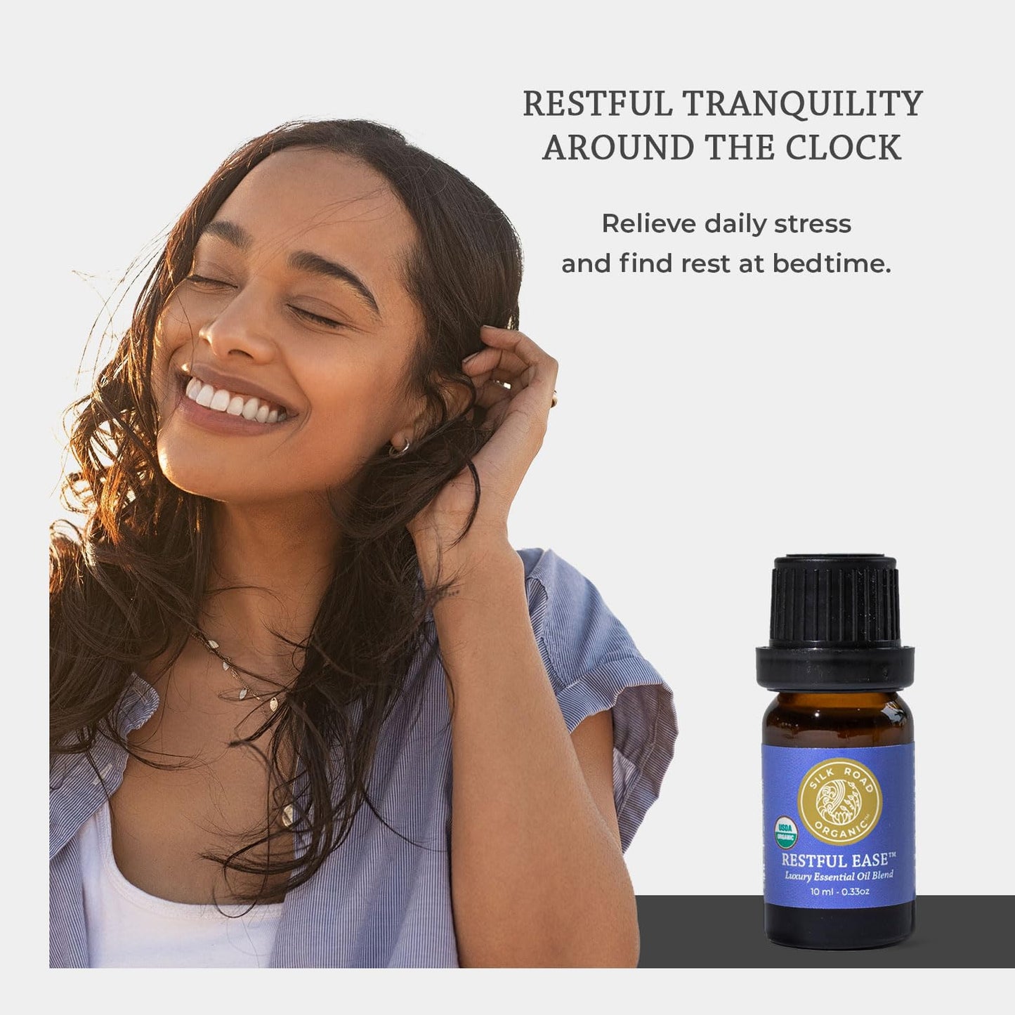 Silk Road Organic Restful Ease Essential Oil Blend 10 ml - Sleep & Stress Relief