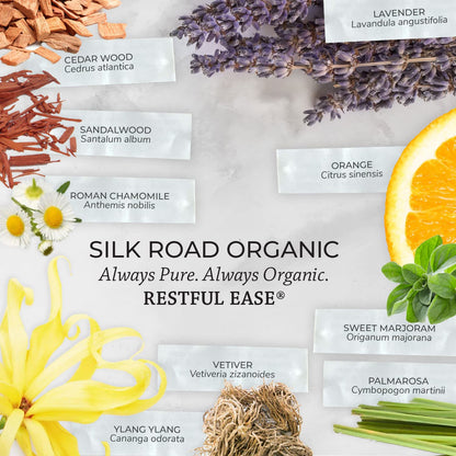 Silk Road Organic Restful Ease Essential Oil Blend 10 ml - Sleep & Stress Relief