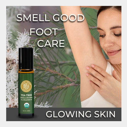 Silk Road Tea Tree Essential Oil Roll-On – 100% Pure & USDA Certified Organic, 10 ml