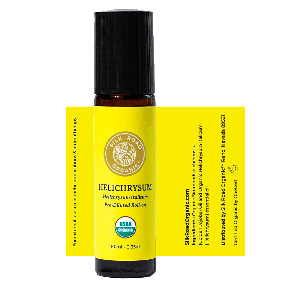 Silk Road Helichrysum Italicum Essential Oil Roll-On – USDA Organic, 10 ml
