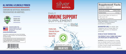 Silver Biotics Advanced Silver Technology with SilverSol Ag4O4 10 PPM – 32 Fl Oz (Pack of 2) | Immune Support