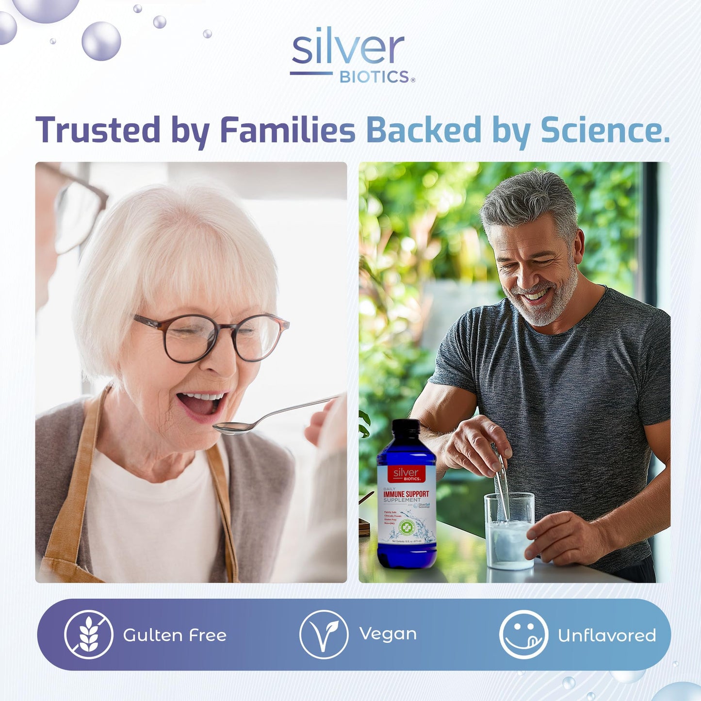 Silver Biotics Advanced Silver Technology with SilverSol Ag4O4 10 PPM – 32 Fl Oz (Pack of 2) | Immune Support