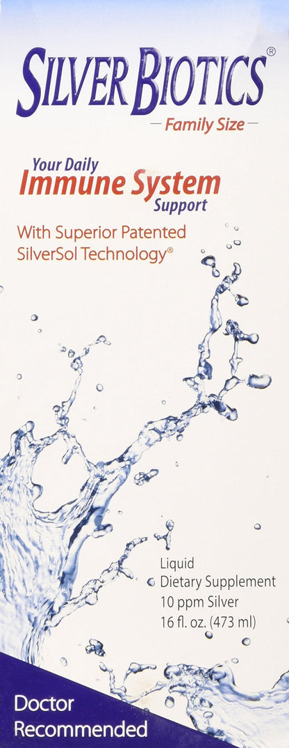 Silver Biotics Colloidal Nano SilverSol Ag4O4 10 PPM Immune Support | American Biotech Labs | 16 Fl Oz (Pack of 2)