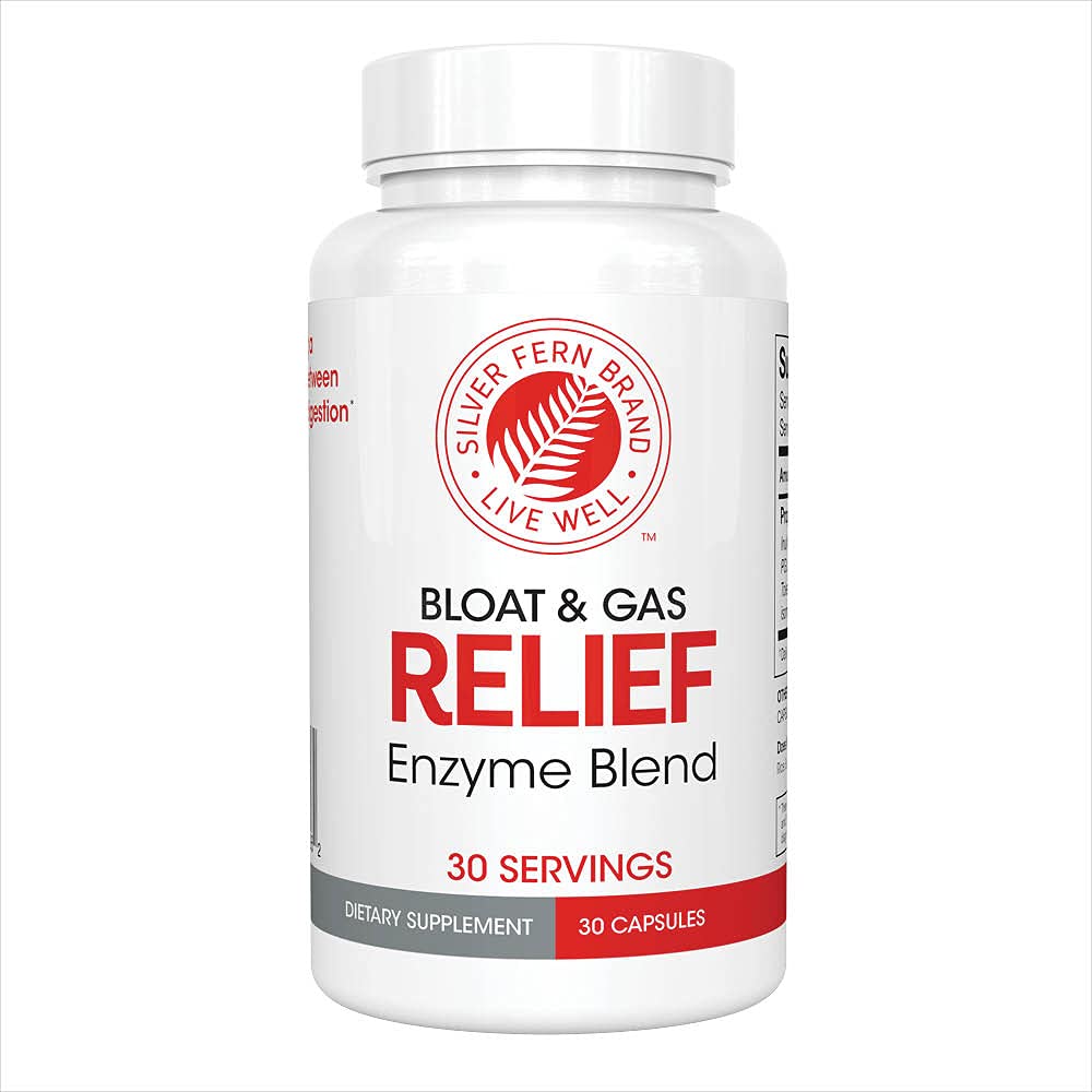 Silver Fern Bloat & Gas Relief Digestive Enzyme Blend — 30 Servings | FODMAP & Bloating Support