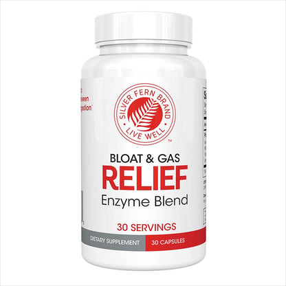 Silver Fern Bloat & Gas Relief Digestive Enzyme Blend — 30 Servings | FODMAP & Bloating Support