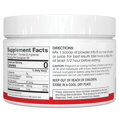 Silver Fern Gut Repair | Digestive Health Supplement Powder – L-Glutamine, Curcumin, Zinc & Ascorbic Acid (2 Tubs, 60 Servings)