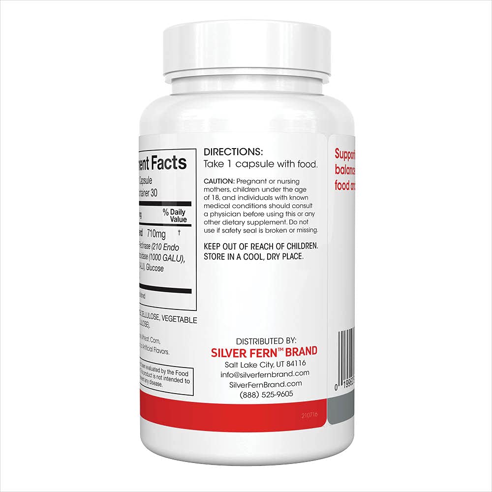 Silver Fern Bloat & Gas Relief Digestive Enzyme Blend - 60 Servings (2 Bottles) with Tolerase L & Pectinase