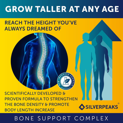Silverpeaks Growth Capsules - Height Growth Maximizer with Calcium | Made in USA