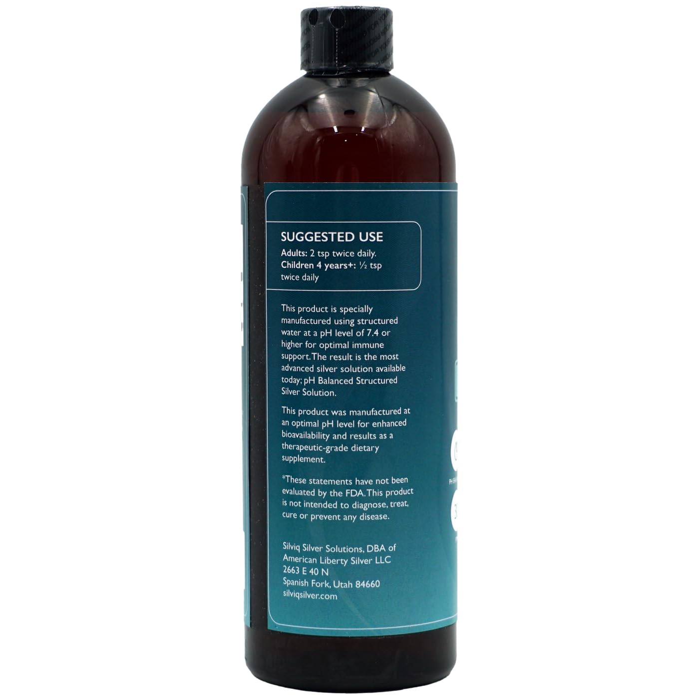 SILVIQ Structured Silver Water 30ppm – Immune Support, Alkaline Silver Liquid 16 oz (437 ml)