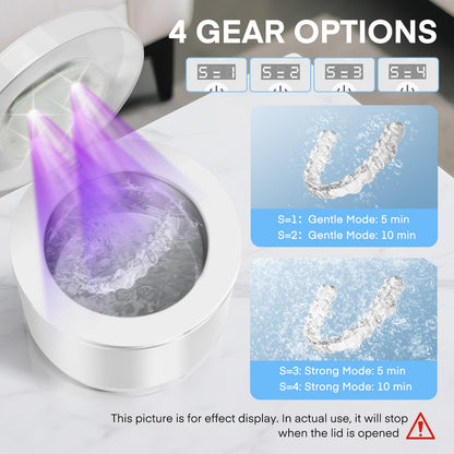 Simfree Ultrasonic Retainer Cleaner - 45kHz, 4 Modes, 200ml, Digital Timer