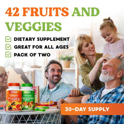 Simply Nature's Pledge - 42+ Fruits & Vegetables, High Beta Carotene, 90 Count (Pack of 2), Soy Free