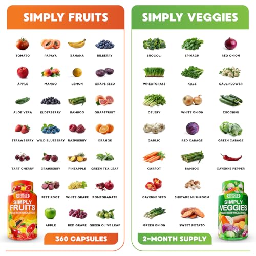 Simply Nature's Pledge: 42 Fruits & Veggies, Aloe Vera, Soy Free — 2 Month Supply (180 Count, Pack of 2)