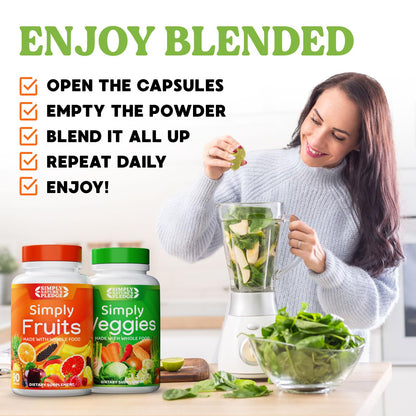 Simply Nature's Pledge – 42 Fruits & Veggies, 2-Month Supply, Soy-Free, 360 Capsules