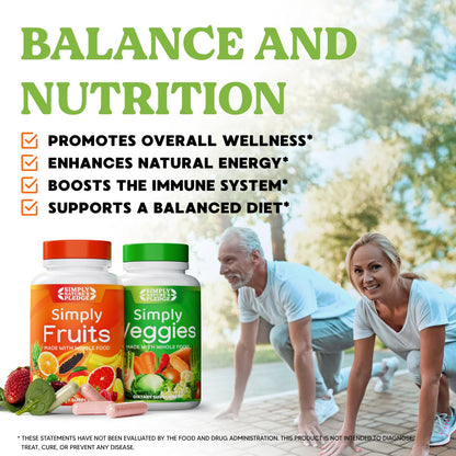 Simply Nature's Pledge - 42+ Fruits & Vegetables, High Beta Carotene, 90 Count (Pack of 2), Soy Free