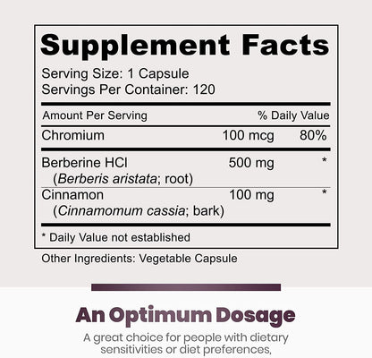 Simply Natures Pure Berberine HCl 500mg – 120 Capsules (Pack of 2) | Cardiovascular & GI Support