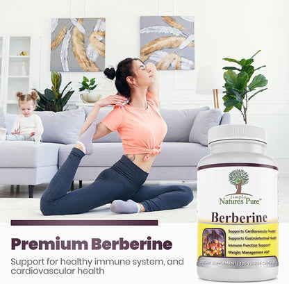 Simply Natures Pure Berberine HCl 500mg – 120 Capsules (Pack of 2) | Cardiovascular & GI Support