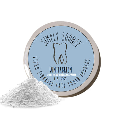 Simply Sooney Remineralizing Vegan Tooth Powder – Wintergreen Nano-Hydroxyapatite | 1.5oz