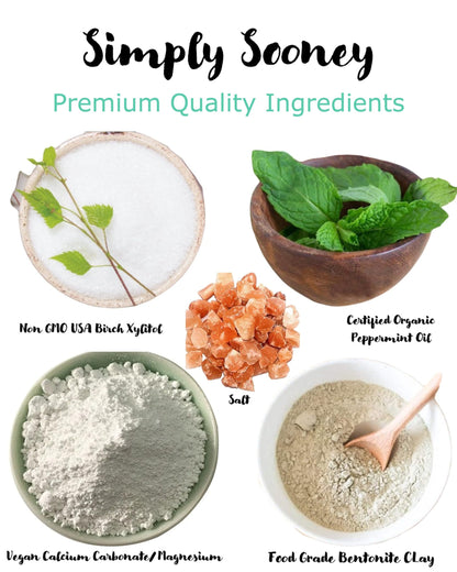 Simply Sooney Remineralizing Vegan Tooth Powder | Peppermint Nano-Hydroxyapatite | Natural Whitening 1.5oz