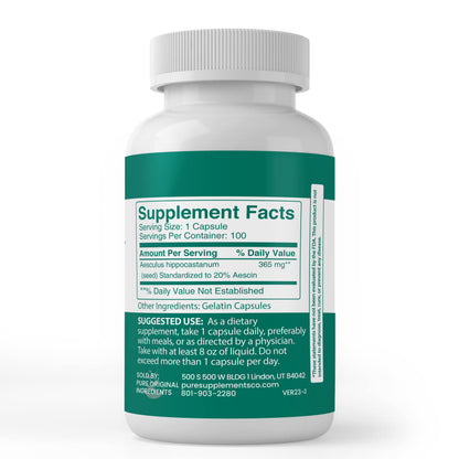 Pure Original Ingredients Horse Chestnut 100 Capsules | Always Pure, No Additives or Fillers | Lab Verified
